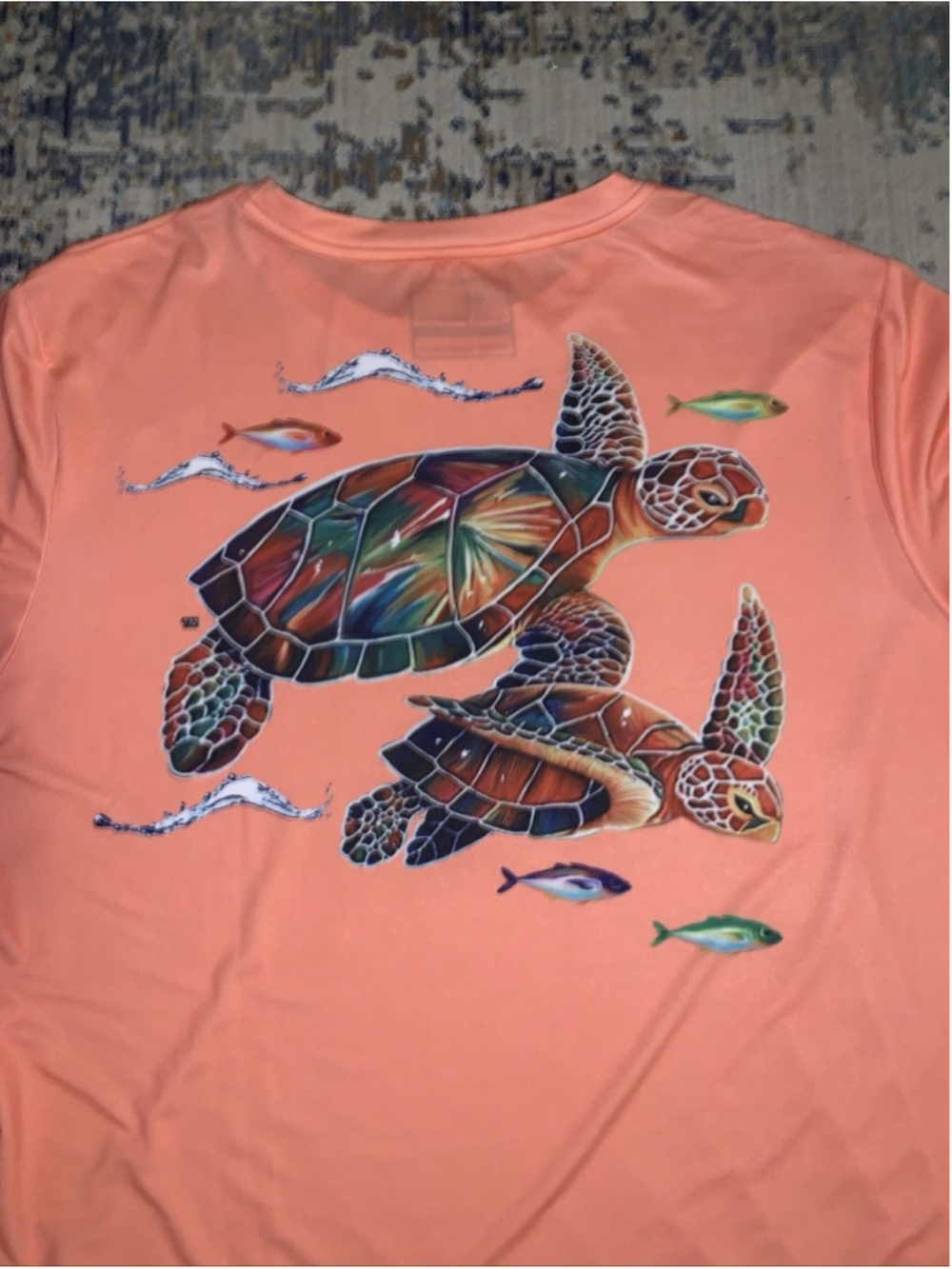 Men’s XL Fishing T-shirt Apparel By Homerun Sea Turtle UV Protection - Picture 2 of 13